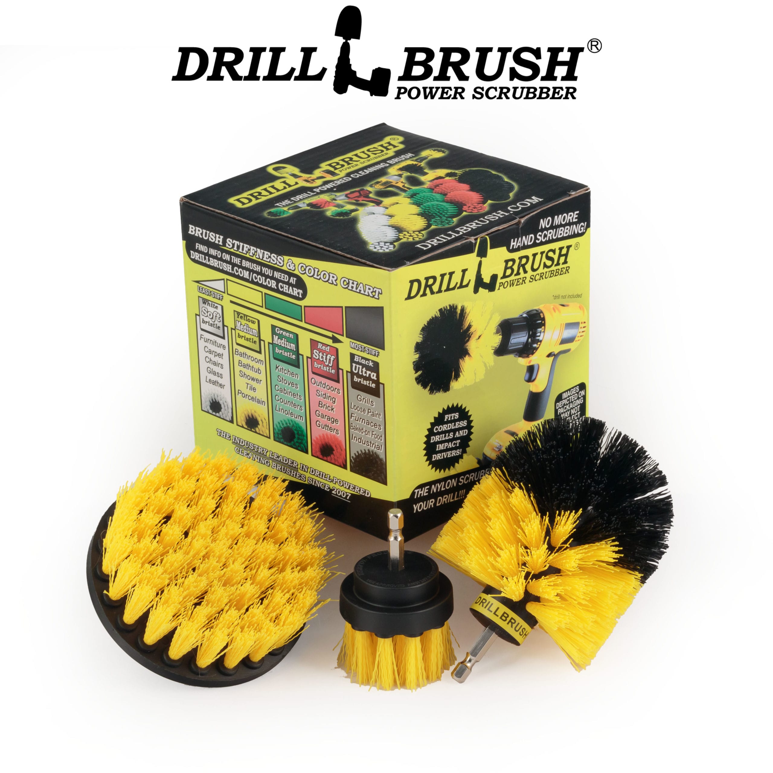 2-4 Inch Yellow Electric Drill Cleaning Brush Electric Brush Bit